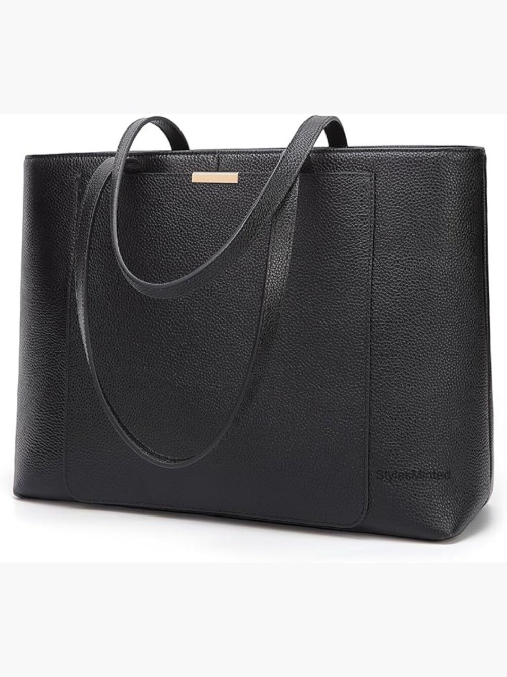 Genuine Leather Work Tote Bag 15.6 Laptop Shoulder Top Zip